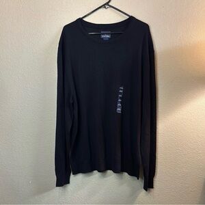 New Stafford Sweater Men’s Black Merino Wool Crew Neck Casual Classic Knit XXL